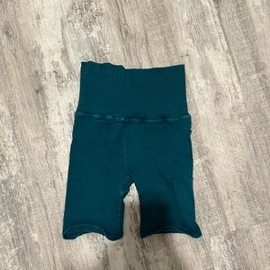 FP Movement by Free People Teal Ribbed High-Waist Bike Shorts